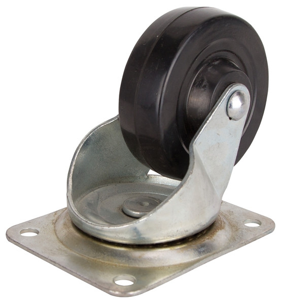 ProSource JC-H08 Heavy-Duty Swivel Caster, 4 in Dia Wheel, 1.3 in W Wheel, Rubber Wheel, Black, 225 lb [SKU: ORG6821680]