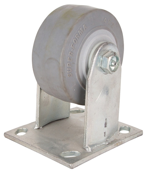 ProSource JC-T01 Rigid Caster, 4 in Dia Wheel, 2 in W Wheel, Thermoplastic Rubber Wheel, Gray, 350 lb [SKU: ORG7688658]
