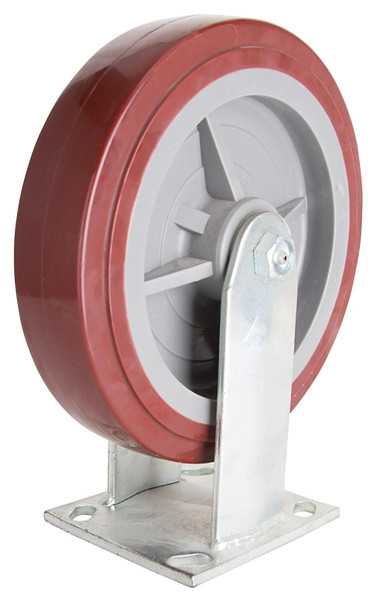 ProSource JC-P07 Rigid Caster, 8 in Dia Wheel, 2 in W Wheel, PU Wheel, Red, 750 lb, Steel Housing Material [SKU: ORG7982119]