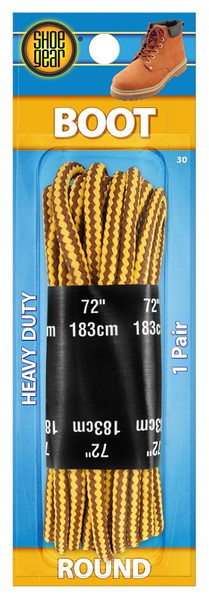 Shoe Gear 1N30BRYL72 Boot Lace, Round, Nylon, Brown/Yellow, 72 in L [SKU: ORG4768354]