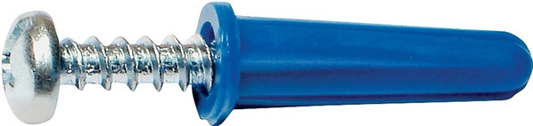 MIDWEST FASTENER 10411 Conical Anchor with Screw, #8-10 Thread, 7/8 in L, Plastic [SKU: ORG6736755]