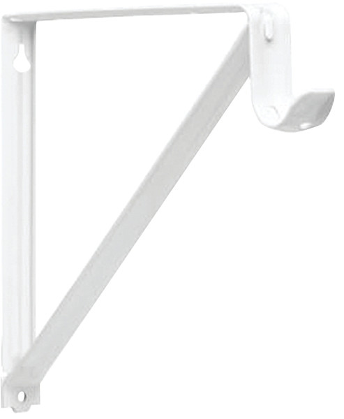 Knape & Vogt RP-0045-WT Shelf and Rod Bracket, 250 lb, 12 in L, 10 in H, Steel, Powder-Coated [SKU: ORG6857510]
