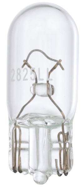 PEAK 2825LL-BPP Miniature Automotive Bulb, 12 V, 5 W, Incandescent Lamp, Wedge Base, Clear Light [SKU: ORG1058478]