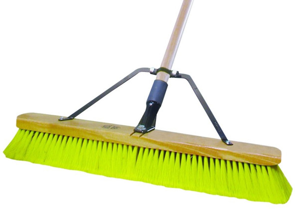 Quickie 00857SUS Push Broom, 24 in Sweep Face, Polypropylene Bristle, Wood Handle [SKU: ORG2120509]