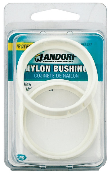 Jandorf 61437 Conduit Bushing, Nylon, White, 1-5/8 in Dia Panel Hole, 0.453 in Thick Panel [SKU: ORG3394921]