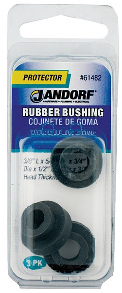 Jandorf 61482 Conduit Bushing, 3/8 in Dia Cable, Rubber, Black, 3/16 in Thick Panel [SKU: ORG3395415]
