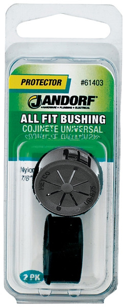 Jandorf 61403 Conduit Bushing, 9/16 in Dia Cable, Nylon, Black, 7/8 in Dia Panel Hole, 0.453 in Thick Panel [SKU: ORG3403144]