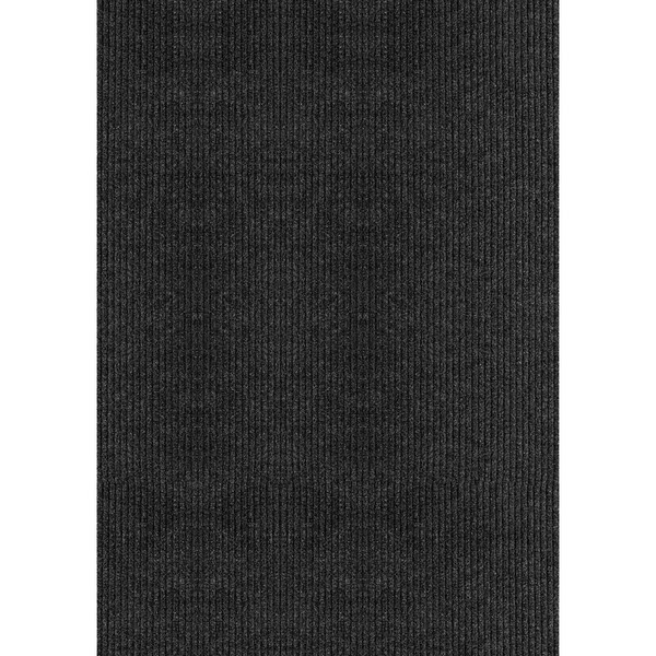 Multy Home Platinum MT1004344EA Carpet, 45 ft L, 36 in W, Runner, Ribbed Pattern, Polyester Rug, Charcoal [SKU: ORG4002465]
