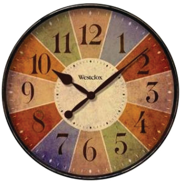 Westclox 32897 Clock, Round, Multi-Color Frame, Plastic Clock Face, Analog [SKU: ORG7504111]