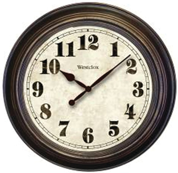 Westclox Classic Series 32213 Clock, Round, Brown Frame, Analog [SKU: ORG7504160]