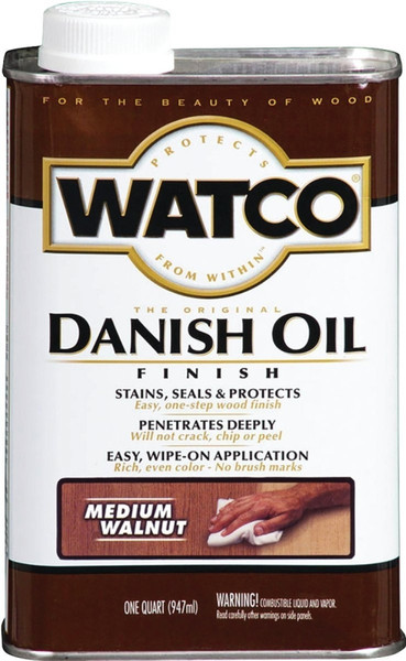 WATCO 242223 Danish Oil, Medium Walnut, Liquid, 1 qt, Can [SKU: ORG2307585]
