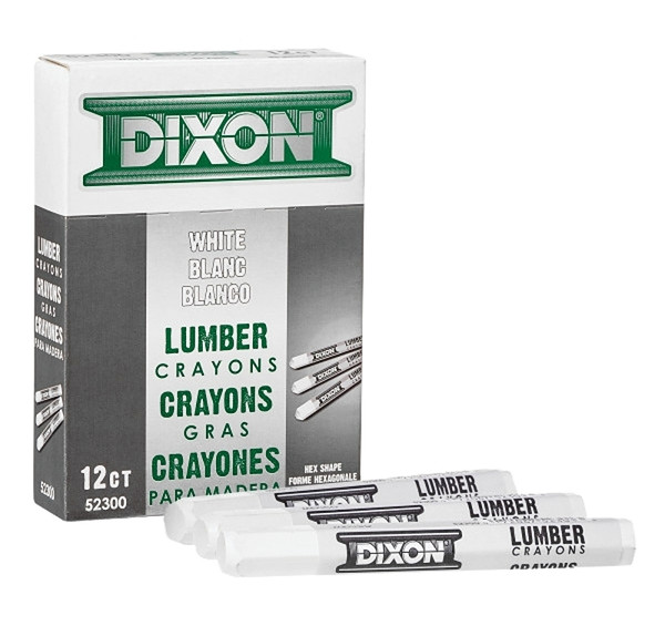 DIXON TICONDEROGA 52300 Lumber Crayon, White, 1/2 in Dia, 4-1/2 in L [SKU: ORG8547648]