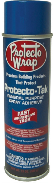 Protecto Wrap Protecto-Tak 9BF24/85100 Spray Adhesive, Mild Solvent, White, 13 oz Aerosol Can [SKU: ORG4825238]