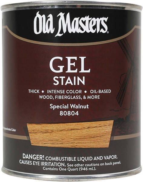 Old Masters 80804 Gel Stain, Special Walnut, Liquid, 1 qt, Can [SKU: ORG0421172]