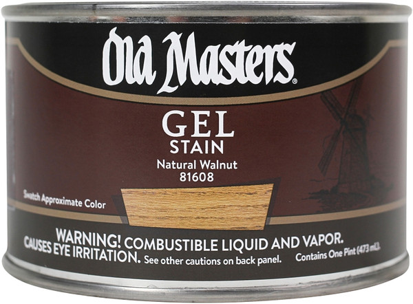 Old Masters 81608 Gel Stain, Natural Walnut, Liquid, 1 pt, Can [SKU: ORG5626106]