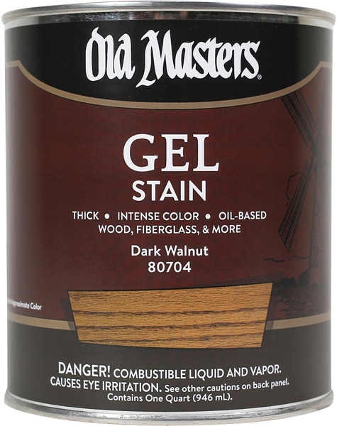 Old Masters 80704 Gel Stain, Dark Walnut, Liquid, 1 qt, Can [SKU: ORG6813257]
