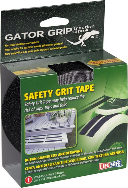 INCOM Gator Grip RE3951 Safety Grit Tape, 15 in L, 2 in W, PVC Backing, Black [SKU: ORG1431717]