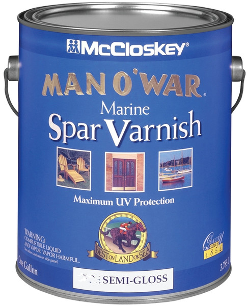 McCloskey Man O' War 080.0006507.007 Marine Spar Varnish, Semi-Gloss, Clear, Liquid, 1 gal [SKU: ORG5868666]