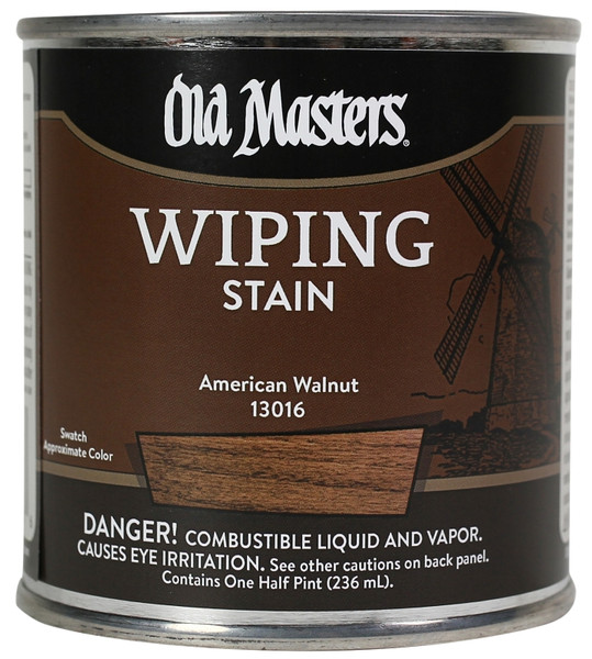 Old Masters 13016 Wiping Stain, American Walnut, Liquid, 0.5 pt, Can [SKU: ORG0015883]
