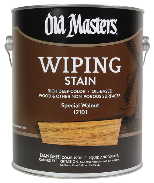 Old Masters 12101 Wiping Stain, Special Walnut, Liquid, 1 gal, Can [SKU: ORG0942086]
