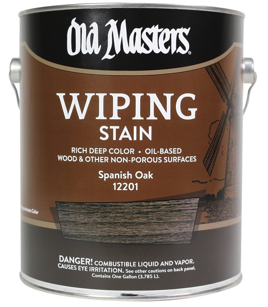 Old Masters 12201 Wiping Stain, Spanish Oak, Liquid, 1 gal, Can [SKU: ORG2108728]