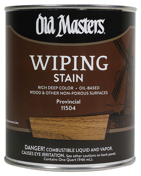 Old Masters 11504 Wiping Stain, Provincial, Liquid, 1 qt, Can [SKU: ORG5568944]