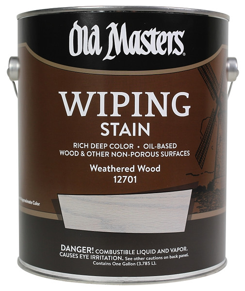 Old Masters 12701 Wiping Stain, Weathered Wood, Liquid, 1 gal, Can [SKU: ORG8052607]