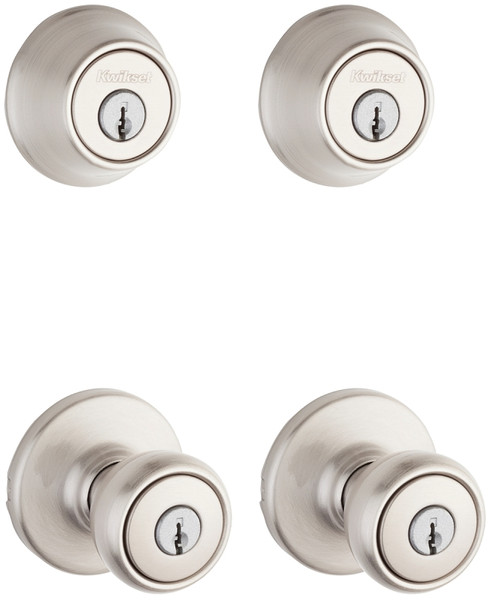 Kwikset 242T 15 K2 CP Deadbolt and Entry Lockset, 3 Grade, Keyed Alike Key, Metal, Satin Nickel, K2 Keyway [SKU: ORG8381493]