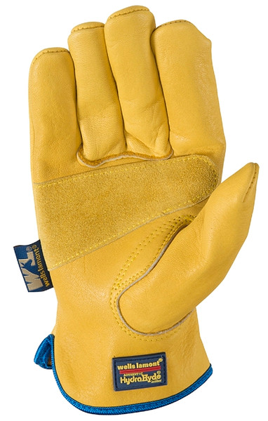 Wells Lamont 1168XL Work Gloves, Men's, L, 10 to 10-1/2 in L, Keystone Thumb, Slip-On Cuff, Cowhide Leather, Gold/Yellow [SKU: ORG7381726]