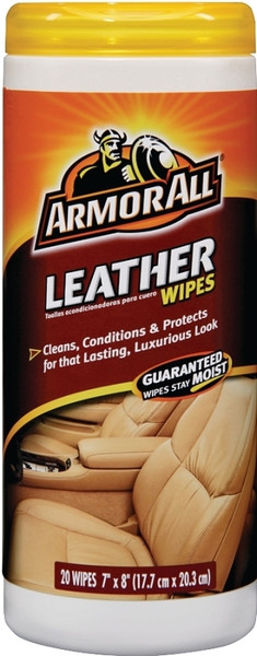 ARMOR ALL 18581C Leather Wipes, 8.44 in L, 3.31 in W, Mild, Effective to Remove: Dirt, Soil, 30-Wipes [SKU: ORG7677131]