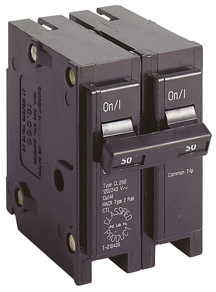 Cutler-Hammer CL250 Circuit Breaker, Type CL, 50 A, 2 -Pole, 120/240 V, Common Trip, Plug Mounting [SKU: ORG6469779]