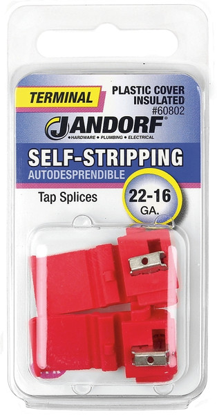 Jandorf 60802 Terminal, 22 to 16 AWG Wire, Plastic Insulation, Red [SKU: ORG3399896]