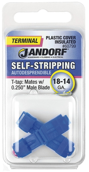 Jandorf 60799 Terminal, 18 to 14 AWG Wire, Plastic Insulation, Copper Contact, Blue [SKU: ORG3399862]