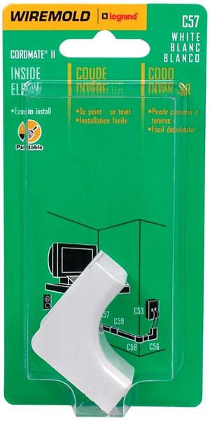 Wiremold C57 Wireway Elbow, Plastic, White [SKU: ORG4675500]