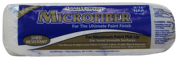 Arroworthy 9MFR4 Paint Roller Cover, 9/16 in Thick Nap, 9 in L, Microfiber Cover [SKU: ORG3128634]