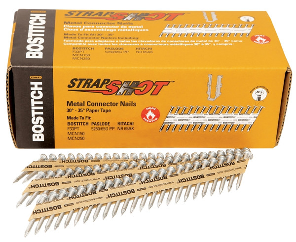 Bostitch Strapshot PT-MC13115G-1M Connector Nail, 1-1/2 in L, 16 Gauge, Steel, Bright, Full Round Head, Smooth Shank [SKU: ORG7817034]