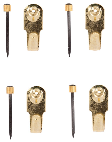 ProSource PH-122268-PS Picture Hanger, 20 lb, Steel, Polished Brass, Brass, Nail-In Mounting [SKU: ORG5512785]