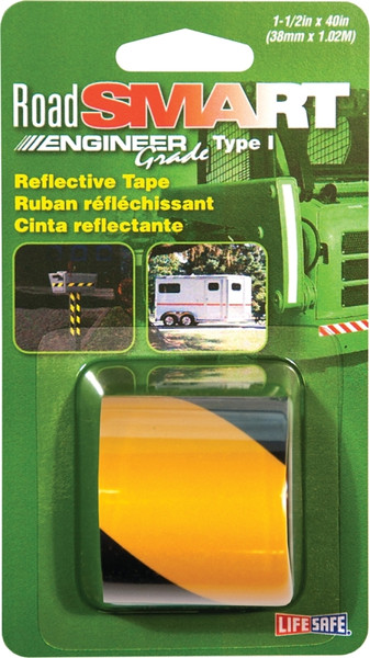 INCOM RE838 Reflective Tape, 40 in L, 1-1/2 in W, Black/Yellow [SKU: ORG3060365]