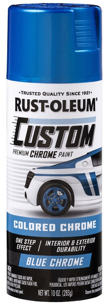 RUST-OLEUM AUTOMOTIVE 340457 Premium Custom Paint, Chrome, Blue, 10 oz, Aerosol Can [SKU: ORG7448053]