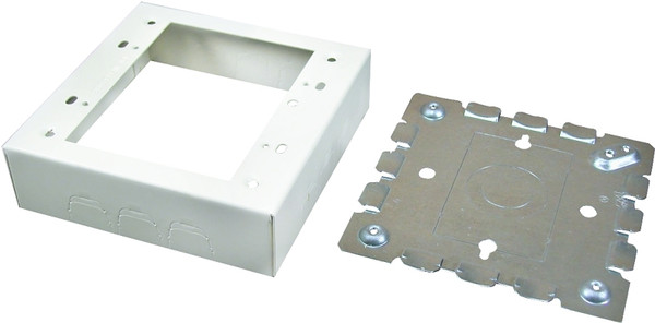 Wiremold B32 Outlet Box, 2 -Gang, 0 -Knockout, Metal, Ivory, Wall Mounting [SKU: ORG3202371]