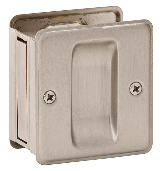 Schlage SC990B-619 Pocket Door Pull, 2-1/2 in W, 2-3/4 in H, Brass, Satin Nickel [SKU: ORG8159212]