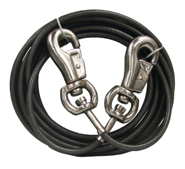 Boss Pet PDQ Q683000099 Super Beast Tie-Out, 30 ft L Belt/Cable, For: Dogs Up to 125 lb [SKU: ORG1867761]