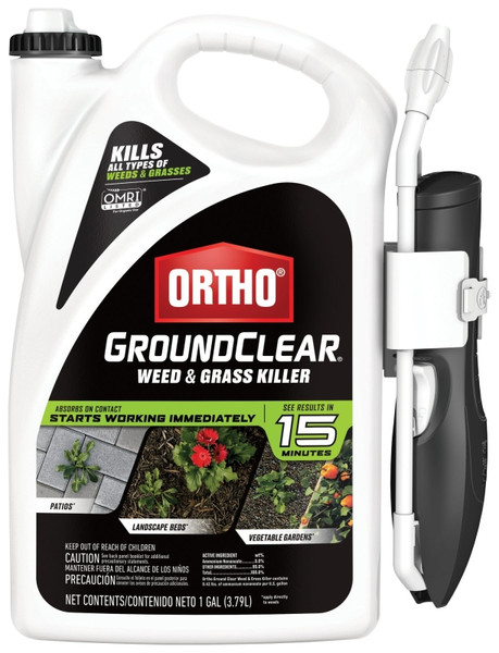 Ortho GroundClear 4613264 Weed and Grass Killer, Liquid, Spray Application, 1 gal Bottle [SKU: ORG2114544]