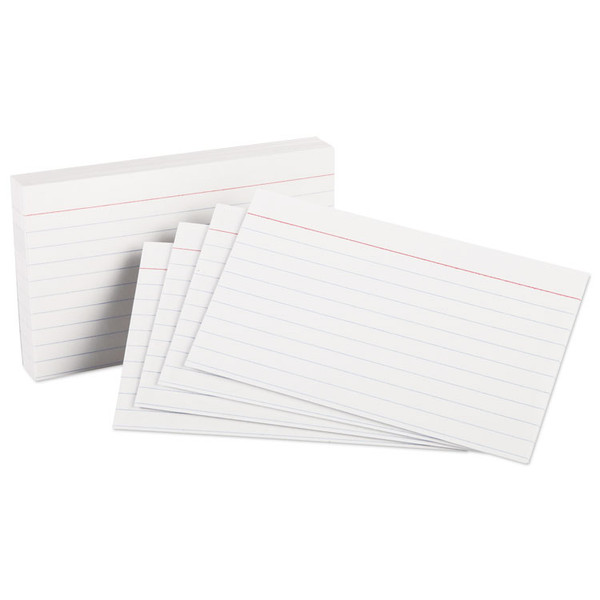 Ruled Index Cards, 3 x 5, White, 100/Pack [SKU: OXF31]