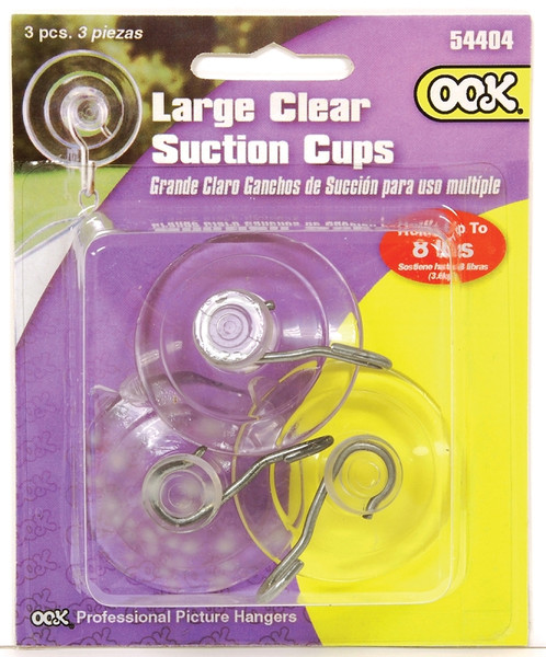 OOK 54404 Suction Cup, Plastic Base, Clear Base, 5 lb Working Load [SKU: ORG4393203]