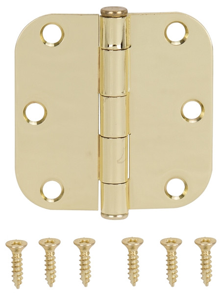 ProSource LR-701-PS Door Hinge, Steel, Polished Brass, Loose Pin, 180 deg Range of Motion, Screw Mounting [SKU: ORG2952885]