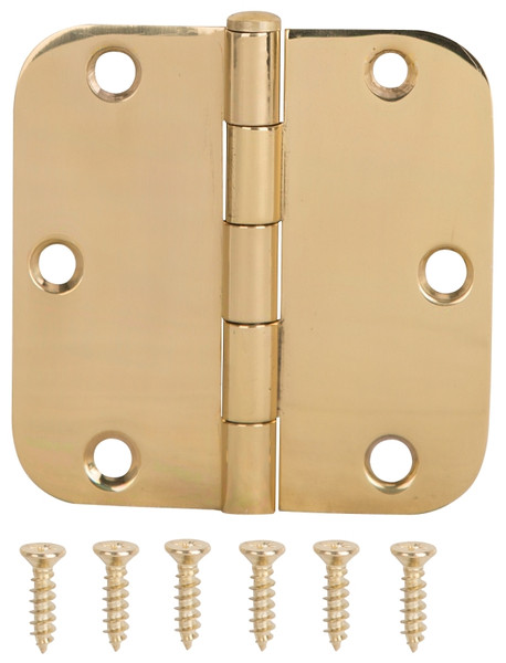 ProSource BH-BR21B-PS Door Hinge, Solid Brass, Brass, Loose Pin, 180 deg Range of Motion, Screw Mounting [SKU: ORG2667061]