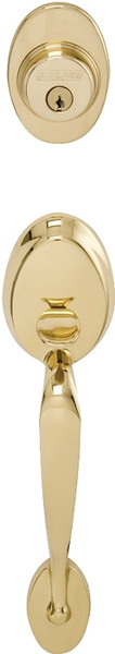 Schlage Plymouth Series F58PLY605 Handleset, Keyed Different Key, Solid Brass, Brass, 2-3/8 x 2-3/4 in Backset, C Keyway [SKU: ORG6645709]
