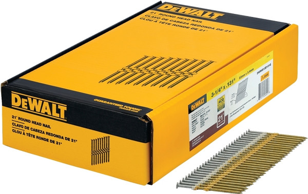 DeWALT DWRHS12D131G Framing Nail, 3-1/4 in L, Galvanized Steel, Full Round Head, Smooth Shank [SKU: ORG5701222]