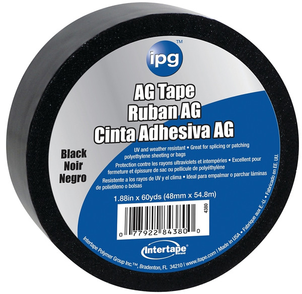 IPG 4380 AG Tape, 60 yd L, 1-7/8 in W, Polyethylene Backing, Black [SKU: ORG0078733]